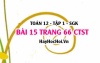 Bài 15 trang 66 Toán 12 tập 1 Chân trời sáng tạo